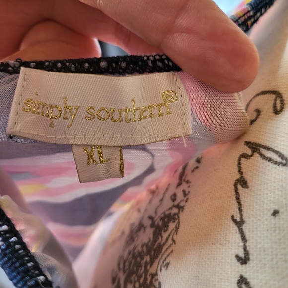 Simply Southern Pink and Blue Savanna Starfish Tassel Dress XL - Picture 6 of 6